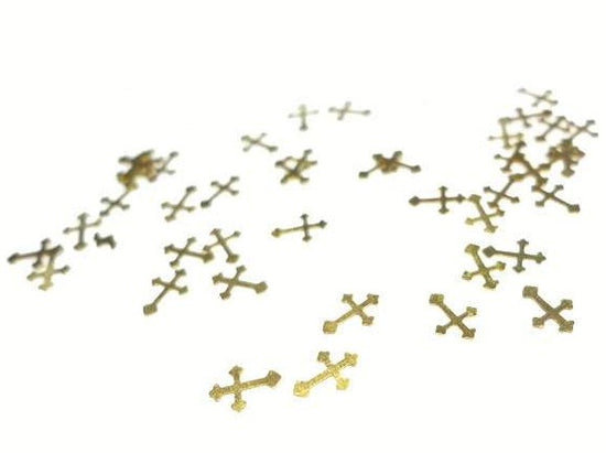 Load image into Gallery viewer, 5x4mm Gold Crosses, Nail Art Slices
