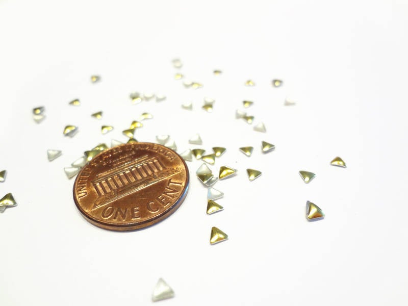 3mm Gold Triangle Studs