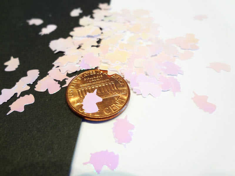 Iridescent White-Pink Unicorn Glitter, 6mm, Solvent Resistant Glitter