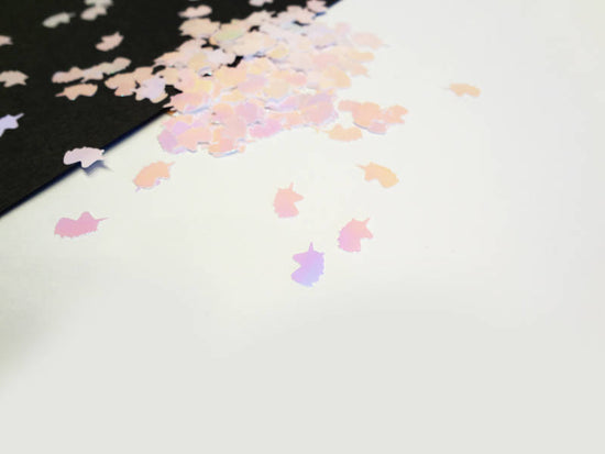 Iridescent White-Pink Unicorn Glitter, 6mm, Solvent Resistant Glitter