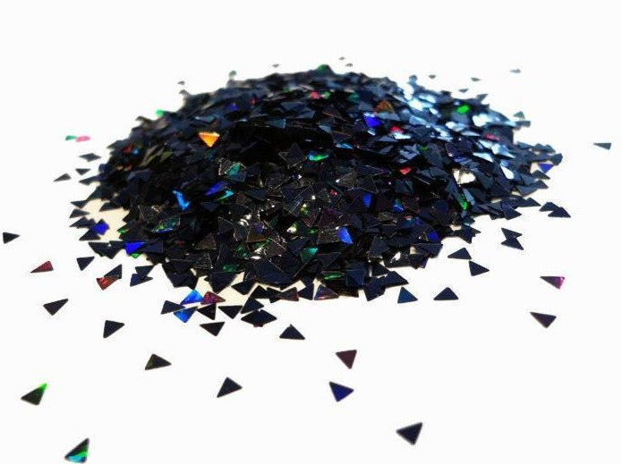 Holographic Laser Black Triangle Shape Glitter, 2mm