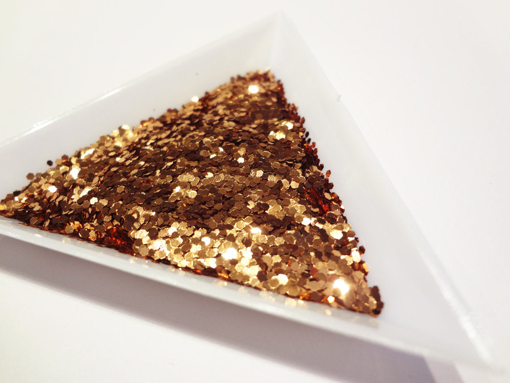 Apricot Bronze Loose Glitter, .040" Hex, 1mm, 1/24 Solvent Resistant Glitter