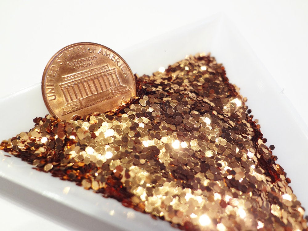 Apricot Bronze Loose Glitter, .040" Hex, 1mm, 1/24 Solvent Resistant Glitter