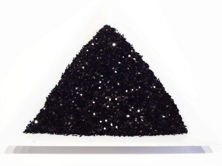 Charcoal Black Loose Fine Glitter, .025 Hex, 0.6mm, 1/40 Solvent