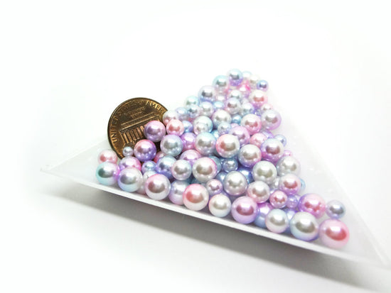 Load image into Gallery viewer, 3mm, 4mm, 5mm, 6mm Mermaid Light Ombre Pastel Pearls, No Hole Beads
