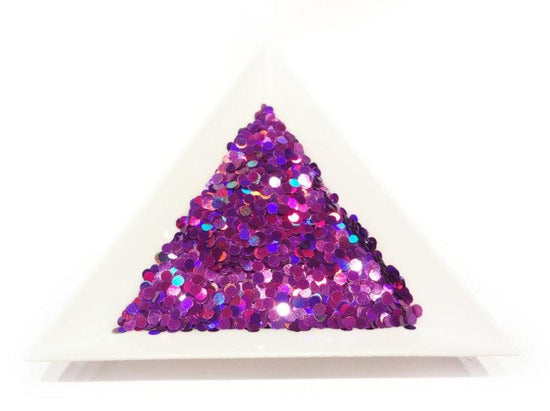 Holographic Laser Violet Purple Circle Glitter, 2mm, Solvent Resistant Glitter