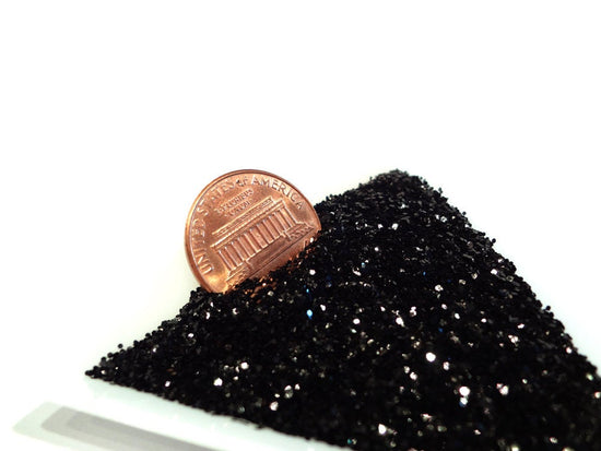 Charcoal Black Loose Fine Glitter, .025" Hex, 0.6mm, 1/40 Solvent Resistant Glitter