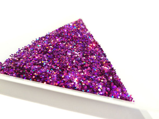Holographic Laser Violet Loose Glitter, .025" Hex, 0.6mm, 1/40 Solvent Resistant Glitter