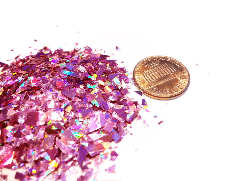 Holographic Fuchsia Pink Mylar Flakes