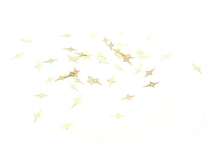 2x4mm, 2.5x5mm Gold Hollow Four Point Star, Nail Art Slices