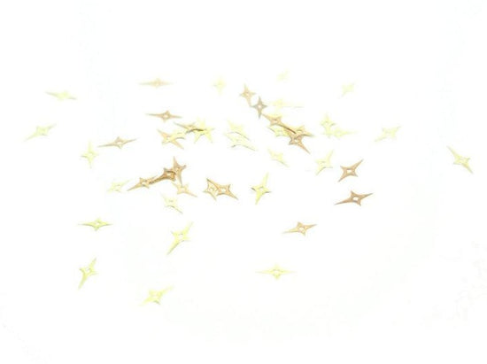 2x4mm, 2.5x5mm Gold Hollow Four Point Star, Nail Art Slices