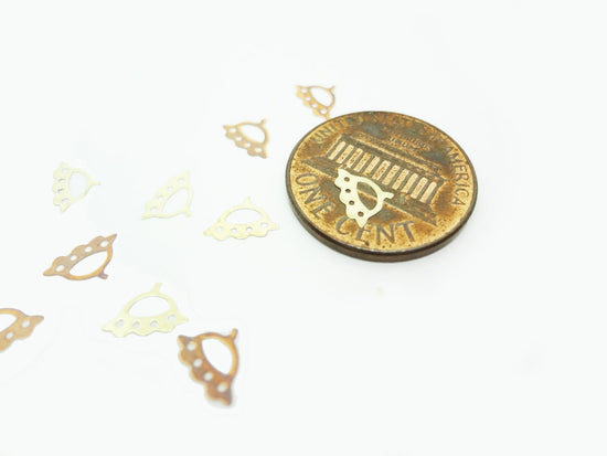 7x5mm Gold UFO, Nail Art Slices
