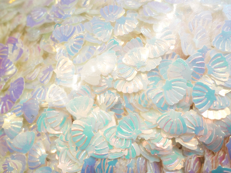 Iridescent White Seashell Sequins, 8mm