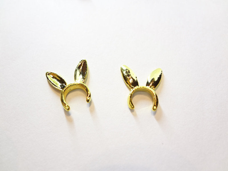 12x14mm 3D Gold Rabbit Ears
