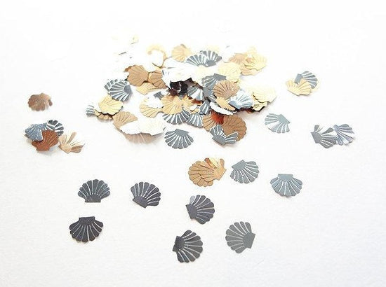 5x4mm Seashell, Silver Nail Art Slices