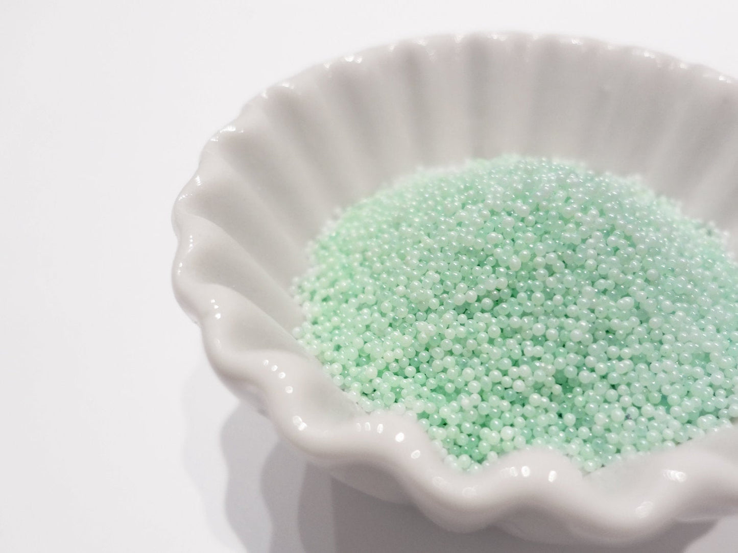 0.6-0.8mm CANDY MINT GREEN Semi-Transparent Microbeads