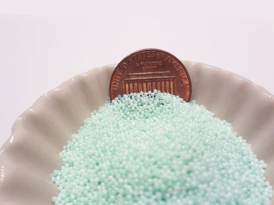 0.6-0.8mm CANDY MINT GREEN Semi-Transparent Microbeads