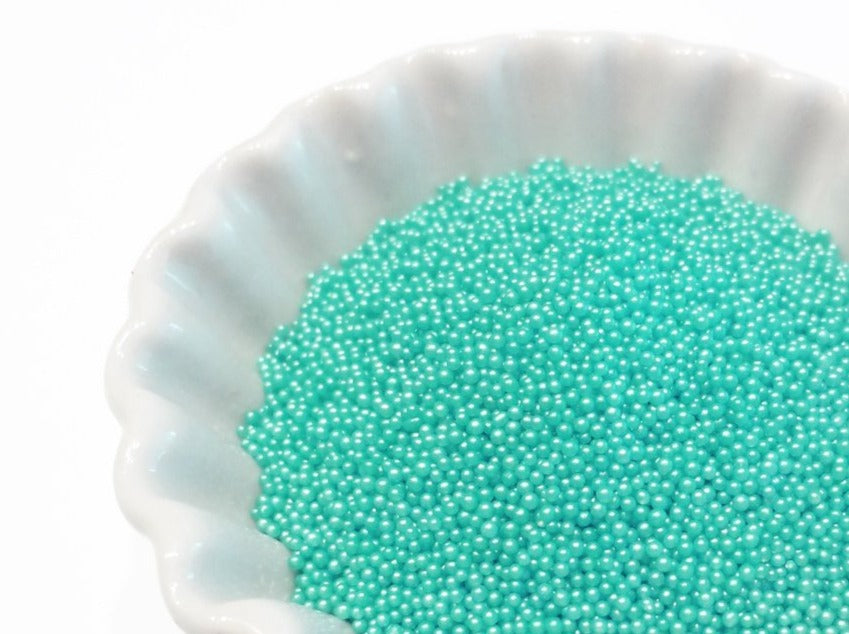 Load image into Gallery viewer, 0.6-0.8mm AQUA BLUE Semi-Transparent Microbeads
