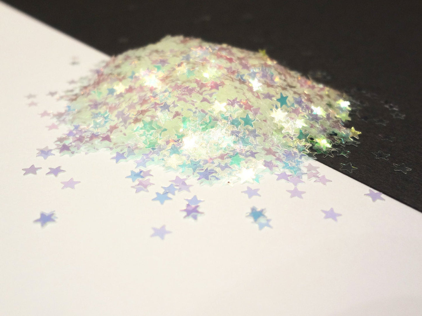 Iridescent Star Glitter, 3mm, Solvent Resistant Glitter