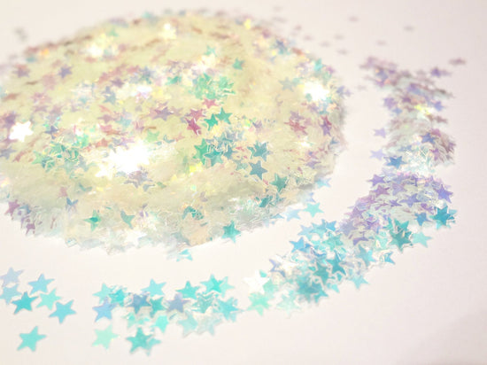 Iridescent Star Glitter, 3mm, Solvent Resistant Glitter