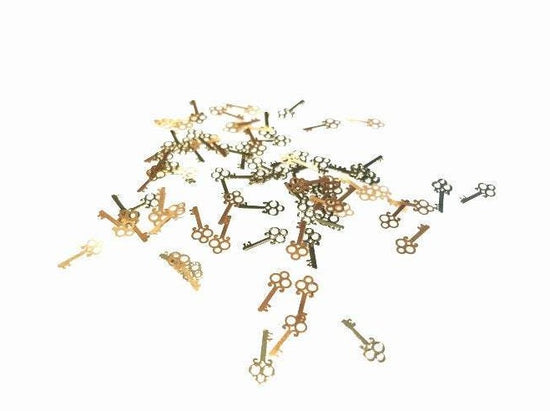 7x3mm Gold Keys, Nail Art Slices