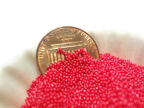 0.6-0.8mm ROBIN RED Semi-Transparent Microbeads