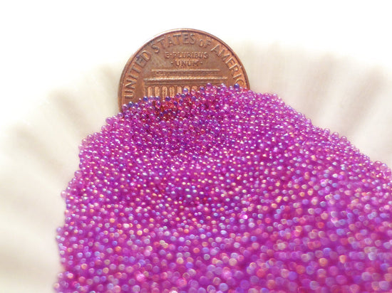 0.6-0.8mm IRIDESCENT VIOLET Clear AB Microbeads