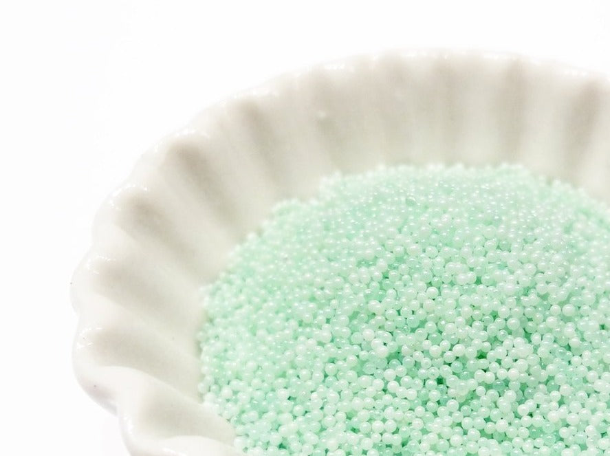 Load image into Gallery viewer, 0.6-0.8mm CANDY MINT GREEN Semi-Transparent Microbeads
