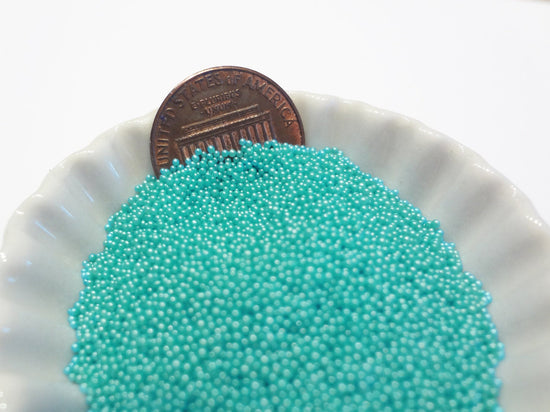 0.6-0.8mm AQUA BLUE Semi-Transparent Microbeads