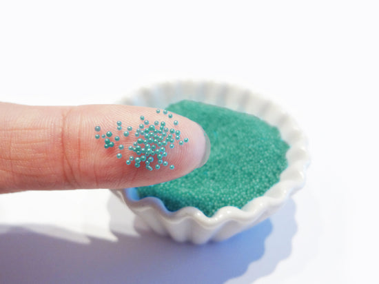 Load image into Gallery viewer, 0.6-0.8mm AQUA BLUE Semi-Transparent Microbeads
