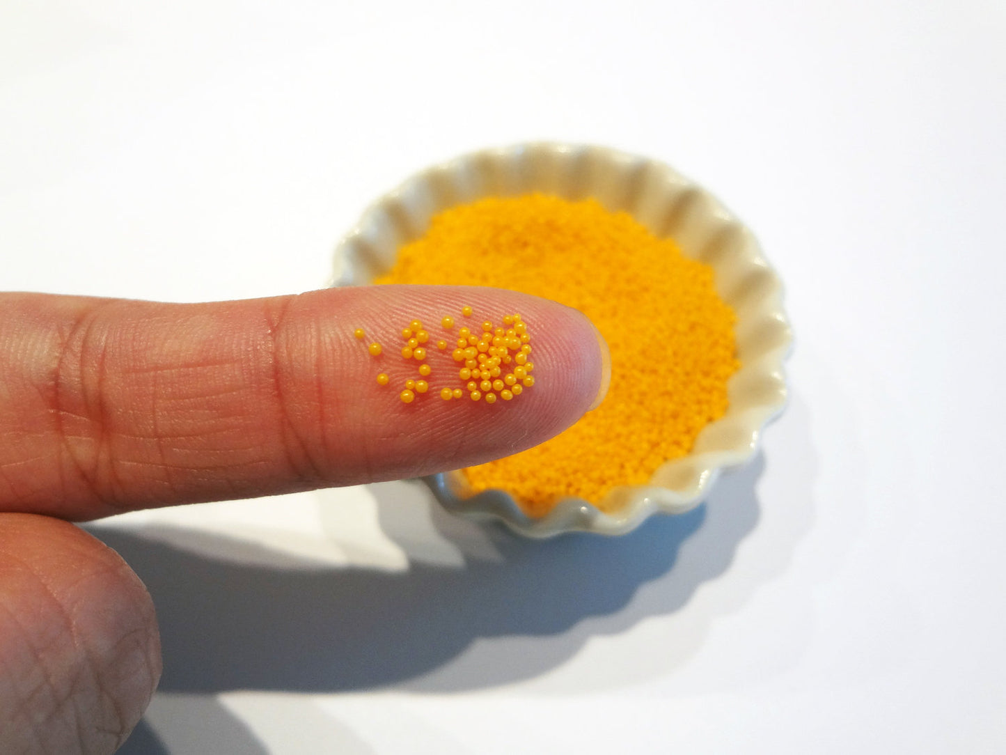 0.6-0.8mm MUSTARD ORANGE Semi-Transparent Microbeads