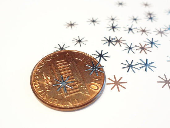 5mm Silver Asterisk Star, Nail Art Slices