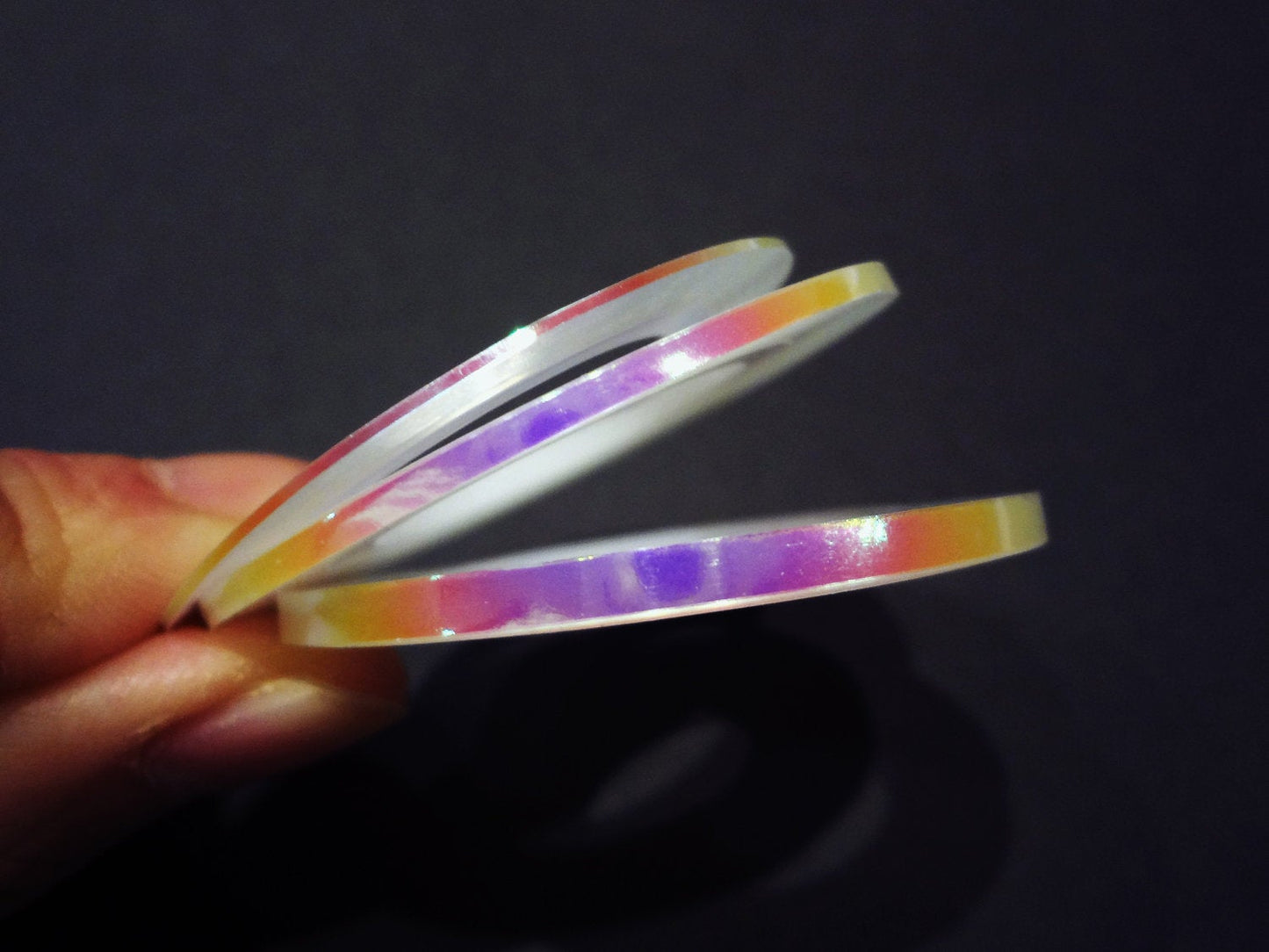 Iridescent Translucent Nail Tape, 1mm, 2mm, or 3mm