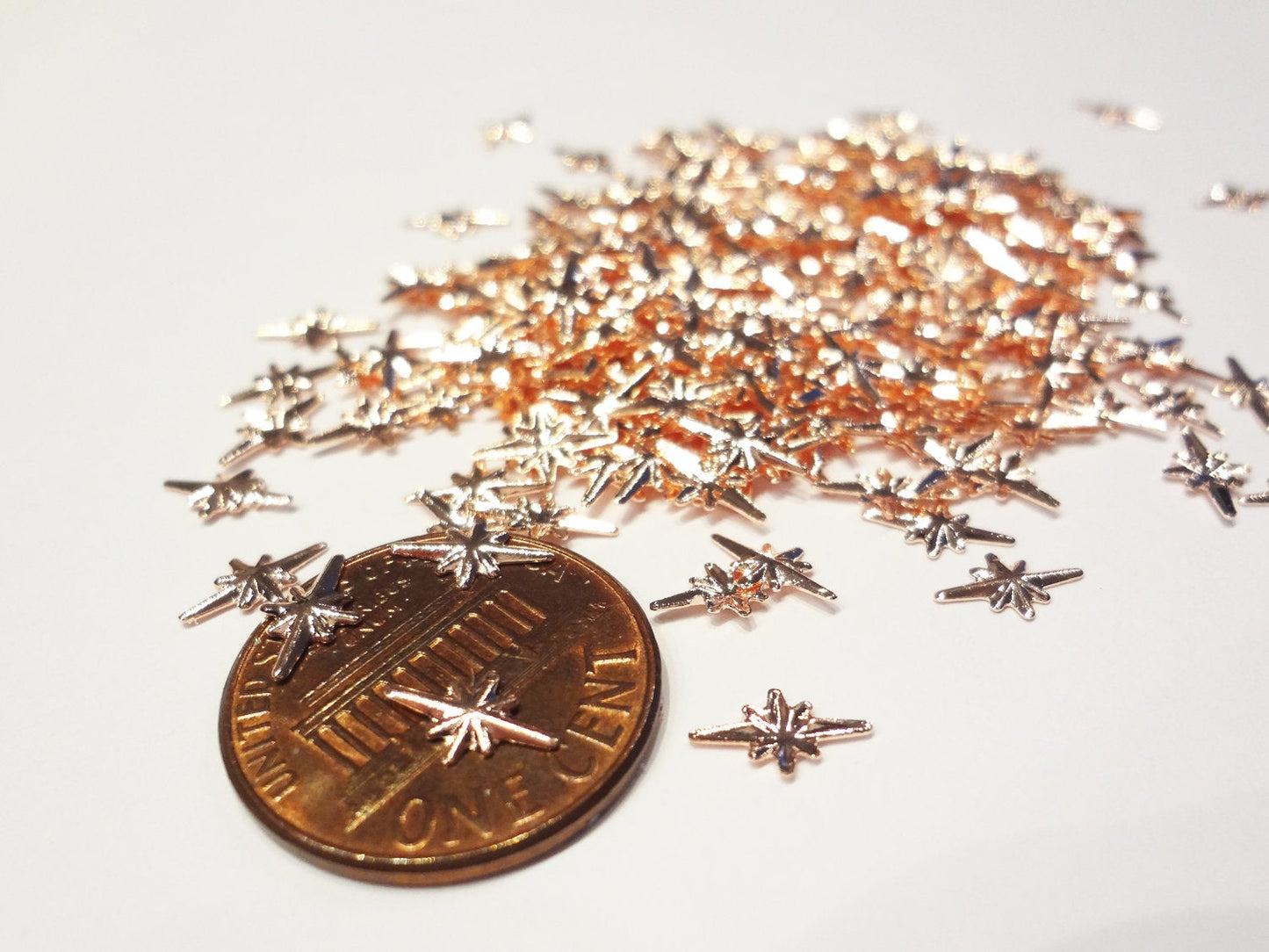 8x5mm Large Rose Gold Starburst Studs