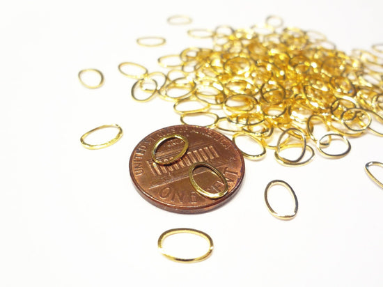 7x5mm Gold Hollow Oval