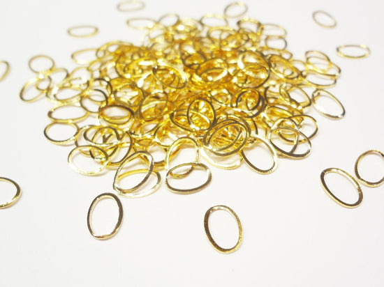 7x5mm Gold Hollow Oval