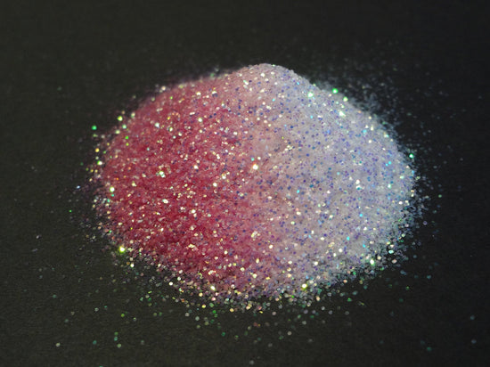 UV Activated Glitter, Iridescent to Jelly Pink, .015" Hex, 0.4mm, 1/64