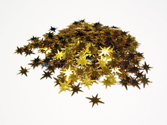 Load image into Gallery viewer, Shiny Gold Starburst Sequins, 9x8mm
