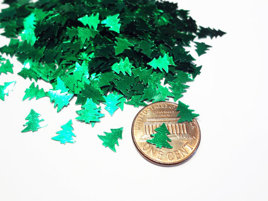 Metallic Green Tree Sequins, 7mm