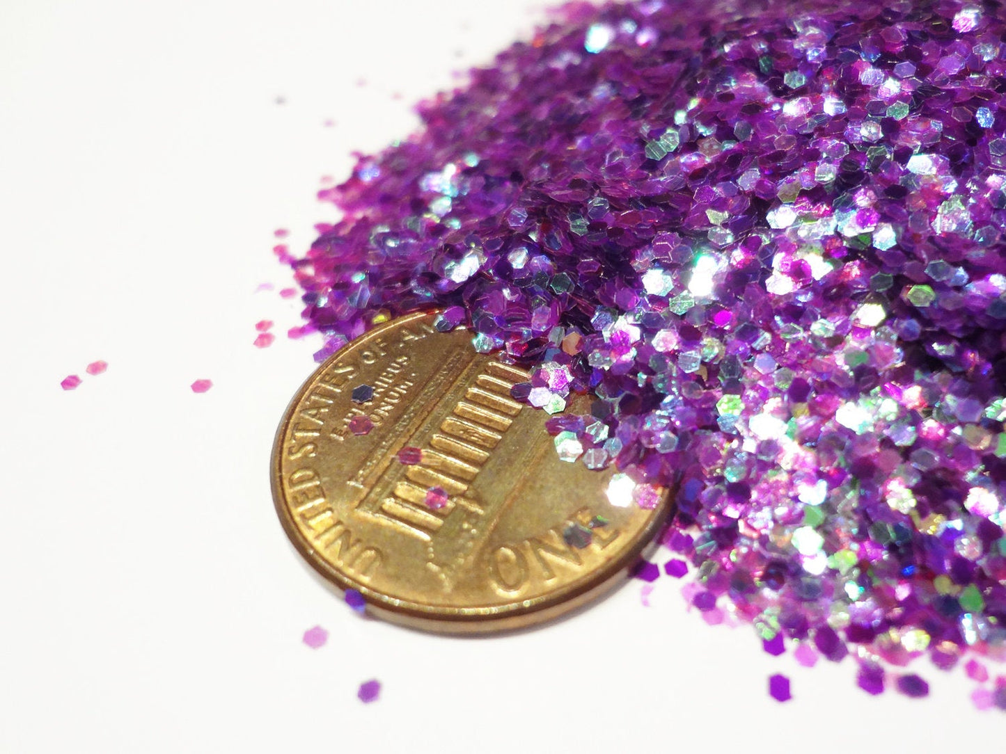 Load image into Gallery viewer, Iridescent Purple Mix Loose Glitter, .040&amp;quot; Hex, 1mm, 1/24 Solvent Resistant Glitter

