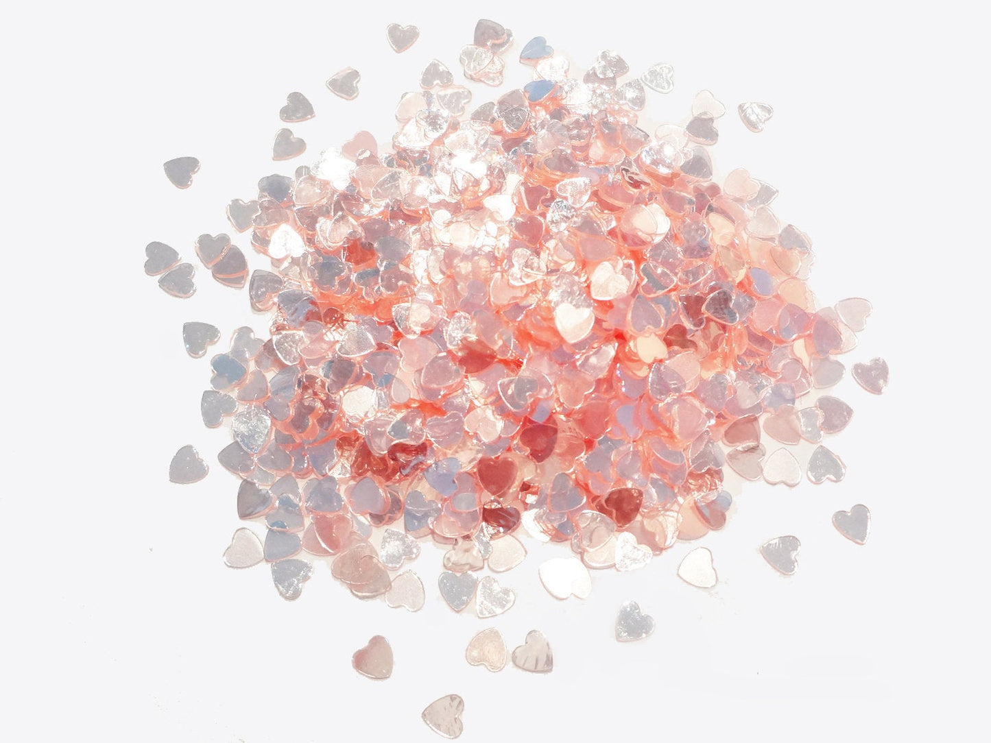 Clear Pink Heart Sequins, 4mm