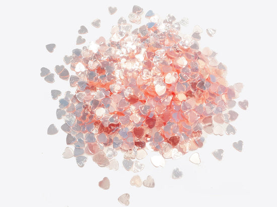 Clear Pink Heart Sequins, 4mm