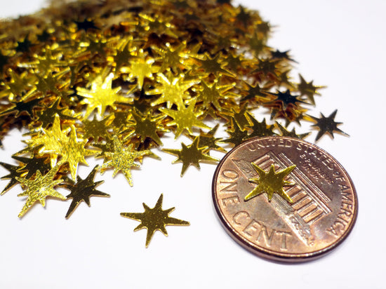 Shiny Gold Starburst Sequins, 9x8mm