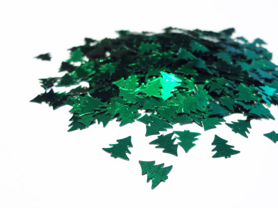 Metallic Green Tree Sequins, 7mm