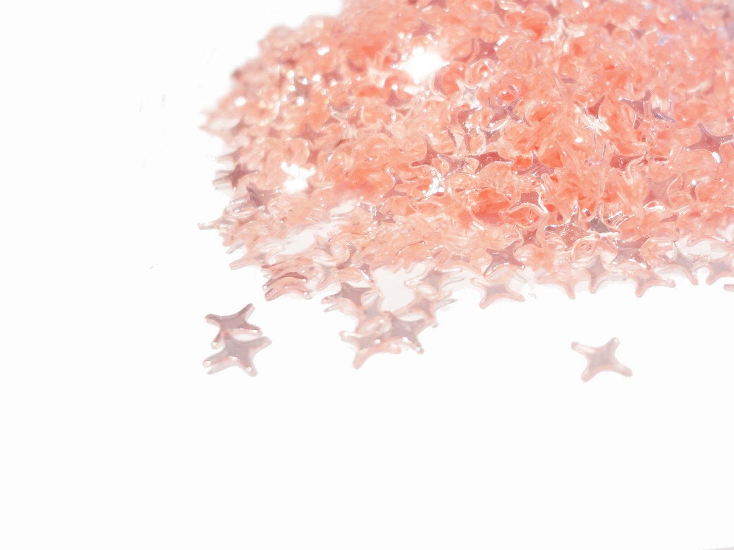 Load image into Gallery viewer, Translucent Apricot Pink Four Point Stars Sequins, 4mm
