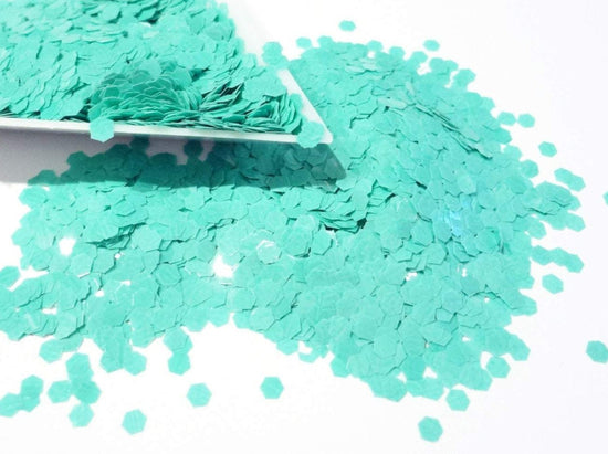 Light Turquoise Green Loose Glitter, .080" Hex, 2mm, 1/12