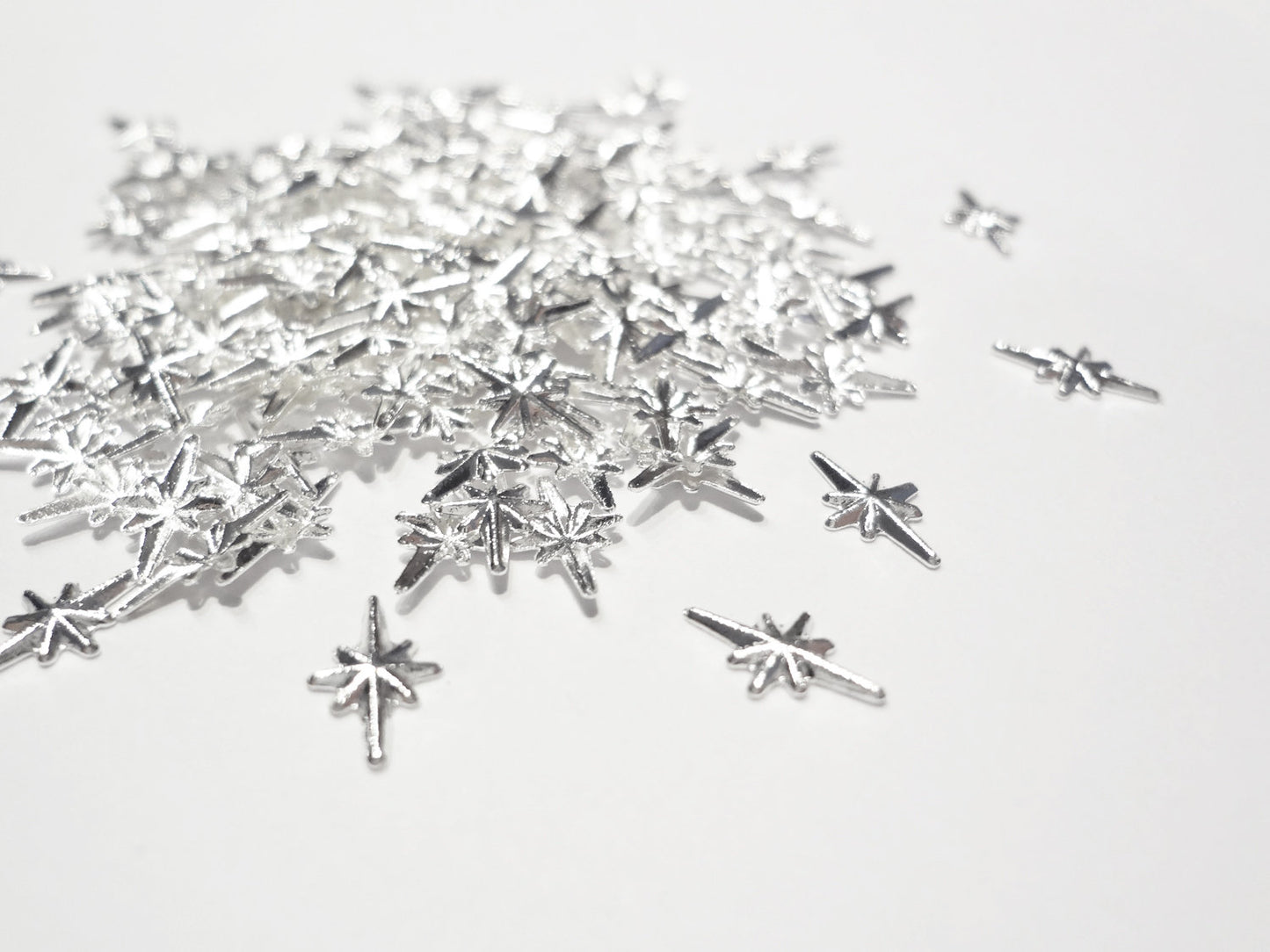 8x5mm Large Silver Starburst Studs