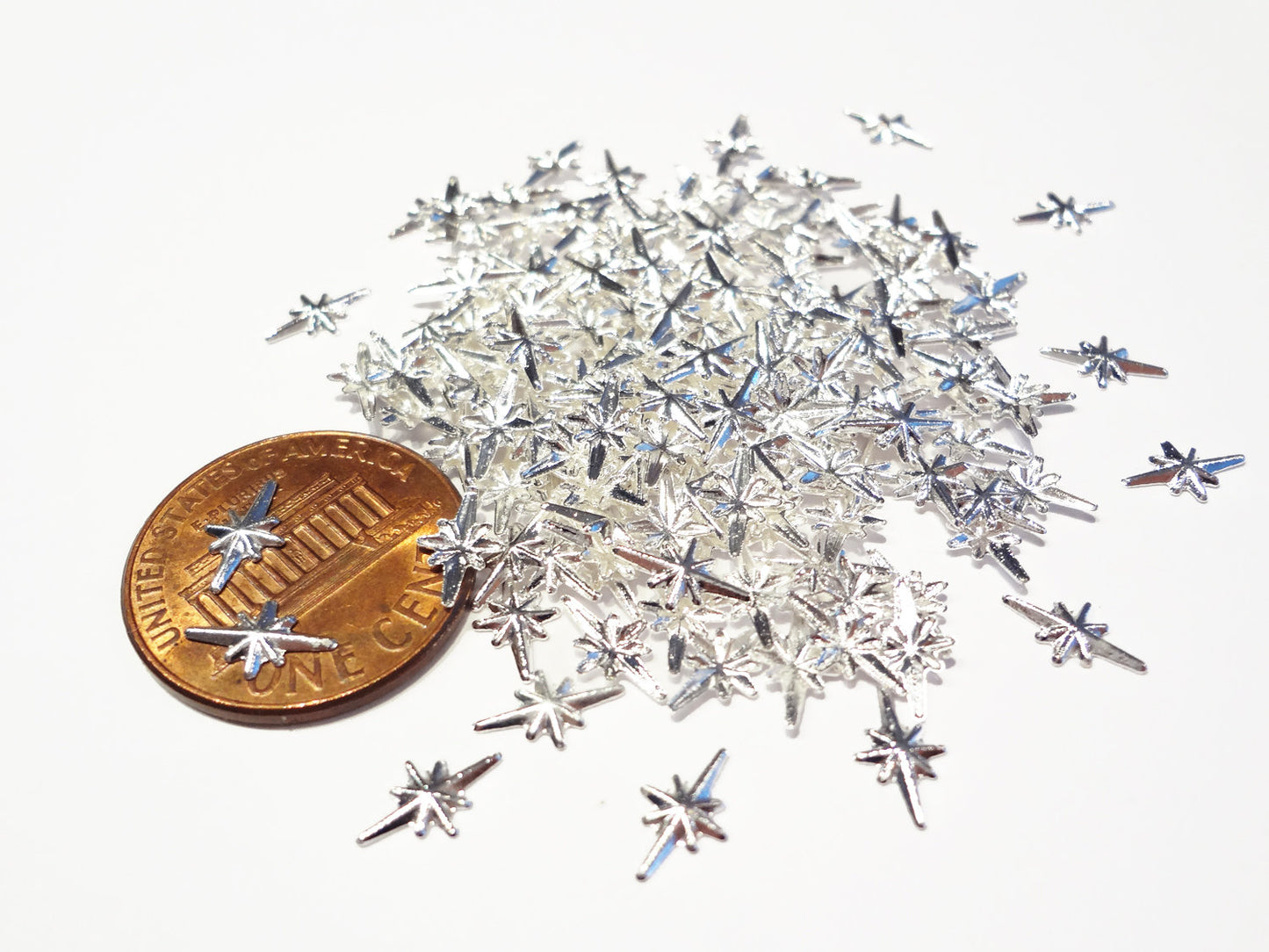 8x5mm Large Silver Starburst Studs