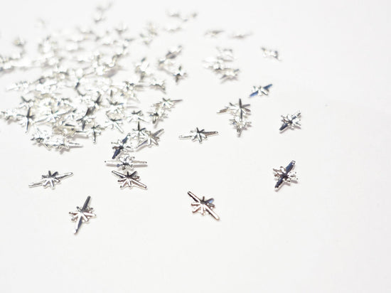 5x3.5mm Medium Silver Starburst Studs