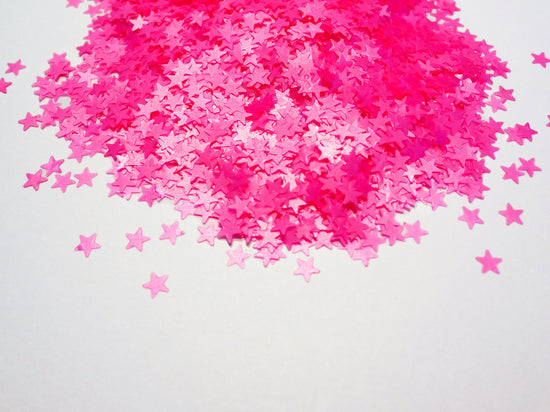 Matte Neon Pink Star Glitter, 3mm
